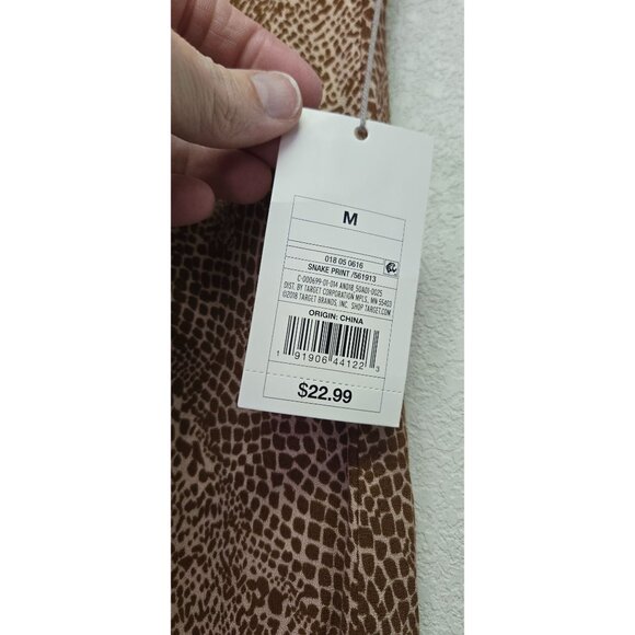 NWT A New Day Brown Snake Print A-Line Skirt Womens M - Picture 3 of 7